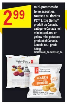 Maxi Mini-pommes de terre assorties, rousses ou dorées pcmd little gemsmc, 680 g offer