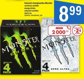 Maxi Boissons énergisantes monster offer