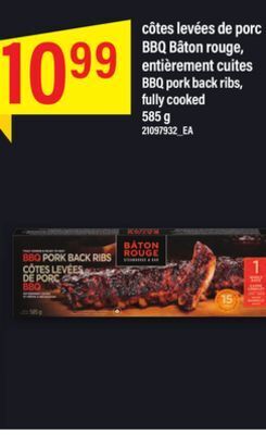 Maxi Côtes levées de porc bbq bâton rouge, entièrement cuites 585 g offer