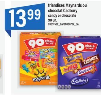 Maxi Friandises maynards ou chocolat cadbury 90 un offer