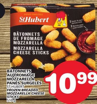 Marches Tradition St-hubert frozen breaded mozzarella cheese sticks offer