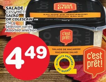 Marches Tradition C'est prêt! salad or coleslaw offer