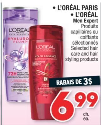 Jean Coutu L'oréal paris, l'oréal men expert selected hair care and hair styling products offer