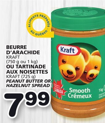 Marches Tradition Kraft (750 g or 1 kg) or kraft (725 g) peanut butter or hazelnut spread offer