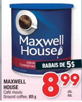 Jean Coutu Maxwell house ground coffee offer