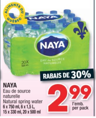 Jean Coutu Naya natural spring water offer