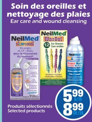 Jean Coutu Neilmed ear care and wound cleansing offer