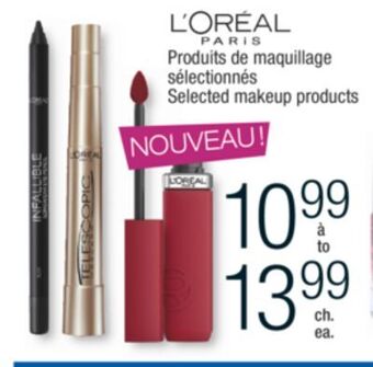 Jean Coutu L'oréal paris selected makeup products offer