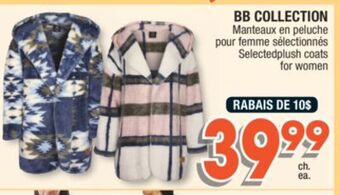 Jean Coutu Bb collection selected plush coats for women offer