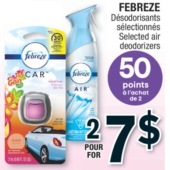 Jean Coutu Febreze selected air deodorizers offer