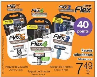 Jean Coutu Bic flex selected razors offer