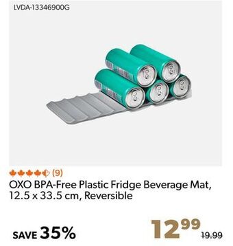 Shopper+ Oxo bpa-free plastic fridge beverage mat, 12.5 x 33.5 cm, reversible offer