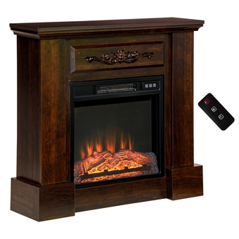 Best Buy Homcom 32 electric fireplace heater with mantel, freestanding fireplace stove with log hearth, adjustable realistic flame and offer