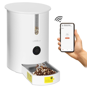 Best Buy 2.4g wifi smart dry food dispenser automatic app control pet dog & cat feeder with camera - livingbasics offer