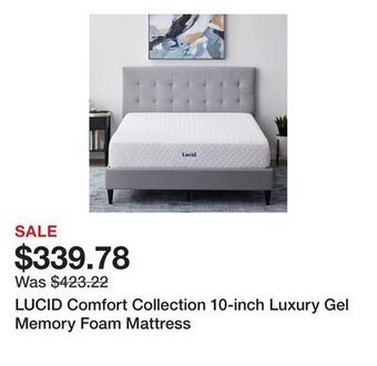 Bed Bath & Beyond Lucid comfort collection 10-inch luxury gel memory foam mattress offer