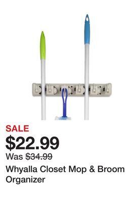 Wayfair Whyalla closet mop & broom organizer offer