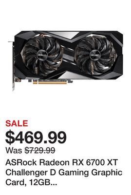 Newegg Asrock radeon rx 6700 xt challenger d gaming graphic card, 12gb gddr6 vram, amd rdna2 (rx6700xt cld 12g) offer