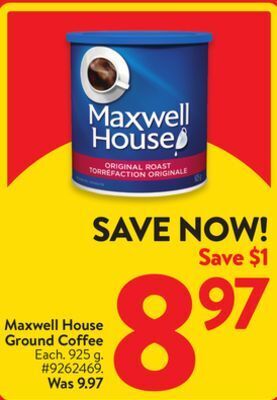 Walmart Maxwell house ground coffee offer