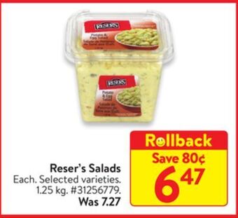 Walmart Reser's salads offer