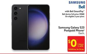 Walmart Samsung galaxy s23 postpaid phone offer