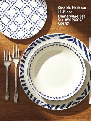 Walmart Oneida harbour 12-piece dinnerware set offer