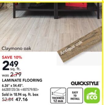 Lowe's Quickstyle laminate flooring offer