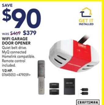 Lowe's Craftsman wifi garage door opener offer