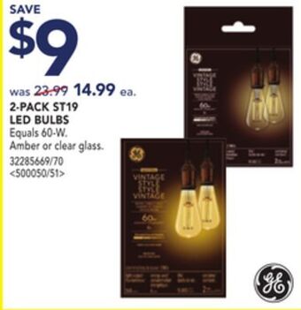 Lowe's Ge 2-pack st19 led bulbs offer