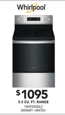 Lowe's Whirlpool 5.3 cu. ft. range offer