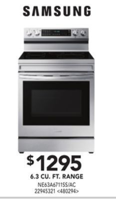 Lowe's Samsung 6.3 cu. ft. range offer