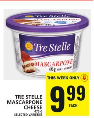 Food Basics Tre stelle mascarpone cheese offer