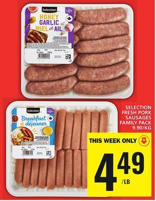 Food Basics Selection fresh pork sausages offer
