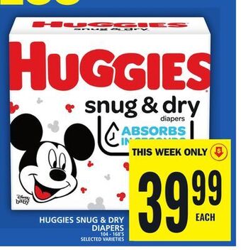 Food Basics Huggies snug & dry diapers offer