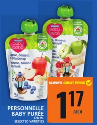 Food Basics Personnelle baby purée offer