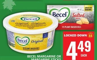 Food Basics Becel margarine or margarine sticks offer