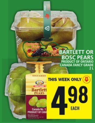 Food Basics Bartlett or bosc pears offer