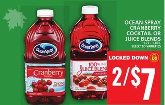 Food Basics Ocean spray cranberry cocktail or juice blends offer