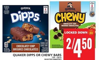 Food Basics Quaker dipps or chewy bars offer