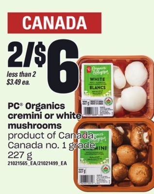 Independent Grocer Pc organics cremini or white mushrooms, 227 g offer