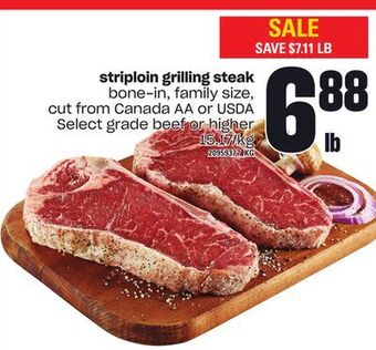Independent Grocer Striploin grilling steak offer