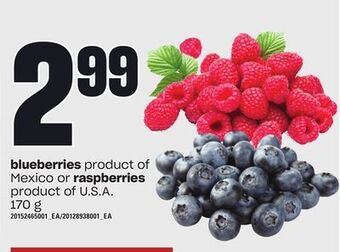 Independent Grocer Blueberries or raspberries, 170 g offer