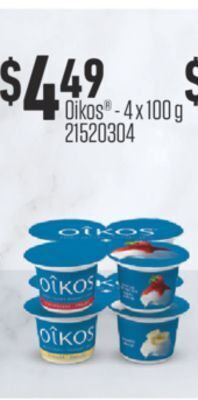 Fortinos Oikos -4 x 100 g offer