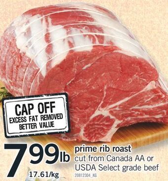 Fortinos Prime rib roast offer