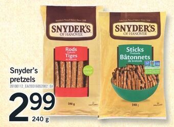Fortinos Snyder's pretzels 240 g offer