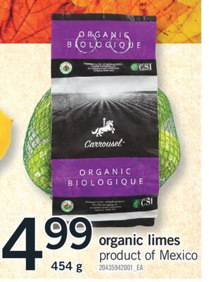 Fortinos Organic limes 454 g offer