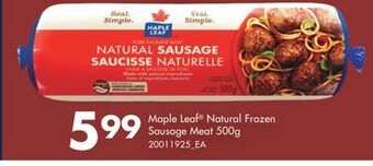 Fortinos Maple leaf natural frozen sausage meat, 500g offer