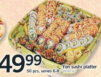 Fortinos Yon sushi platter offer