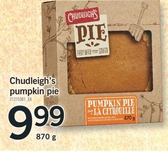 Fortinos Chudleigh's pumpkin pie, 870 g offer