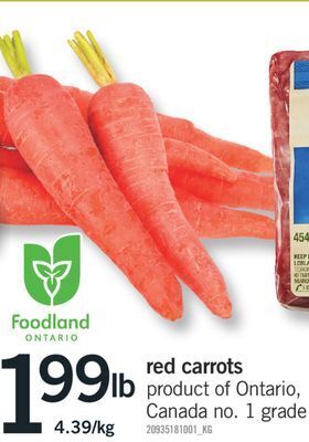 Fortinos Red carrots offer