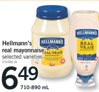 Fortinos Hellmann's real mayonnaise offer